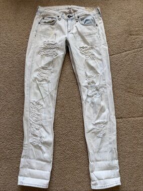 Rag & Bone Women’s Distressed Light Wash Jeans - White